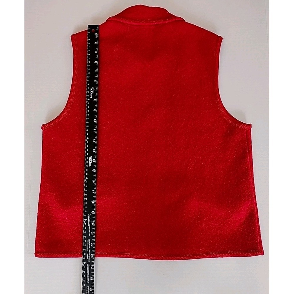 VTG Tally Ho Womens Vest L Red Boiled Wool Sweater Old Money Capsule Ski Winte - Picture 6 of 7